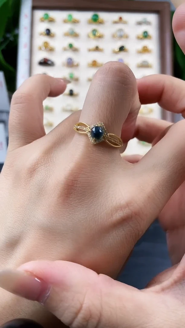 银S925镶嵌戒指翡翠12