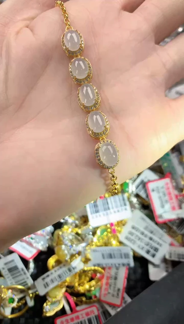 银S925镶嵌戒指翡翠999     5