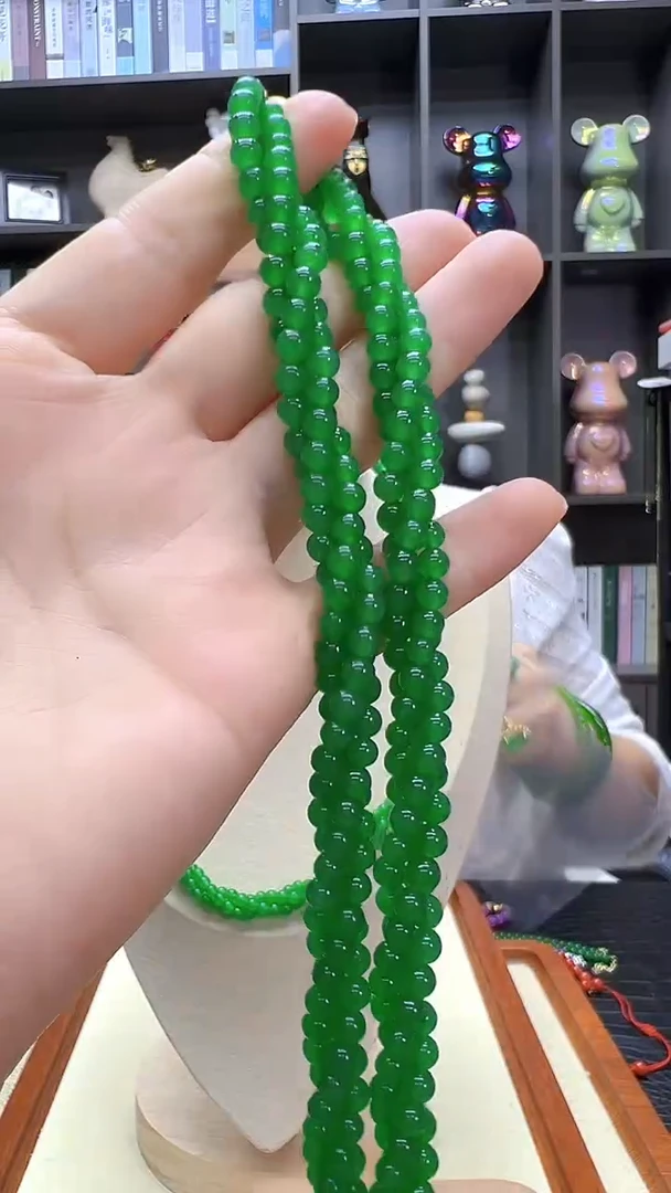 翡翠14K金镶嵌颈饰沉白diy劲饰