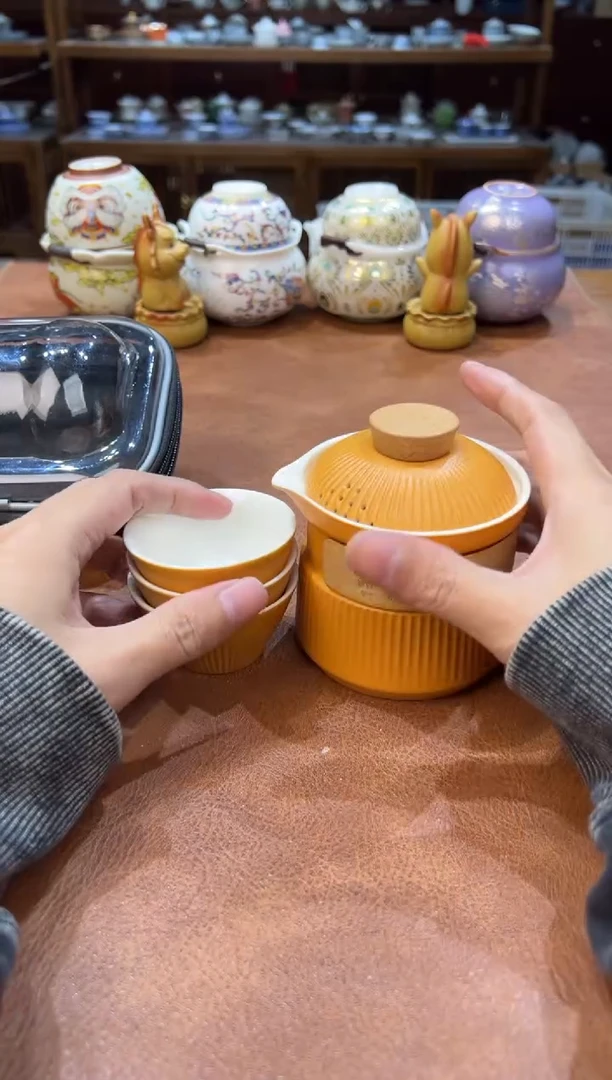真的很便宜会开片的旅行茶具