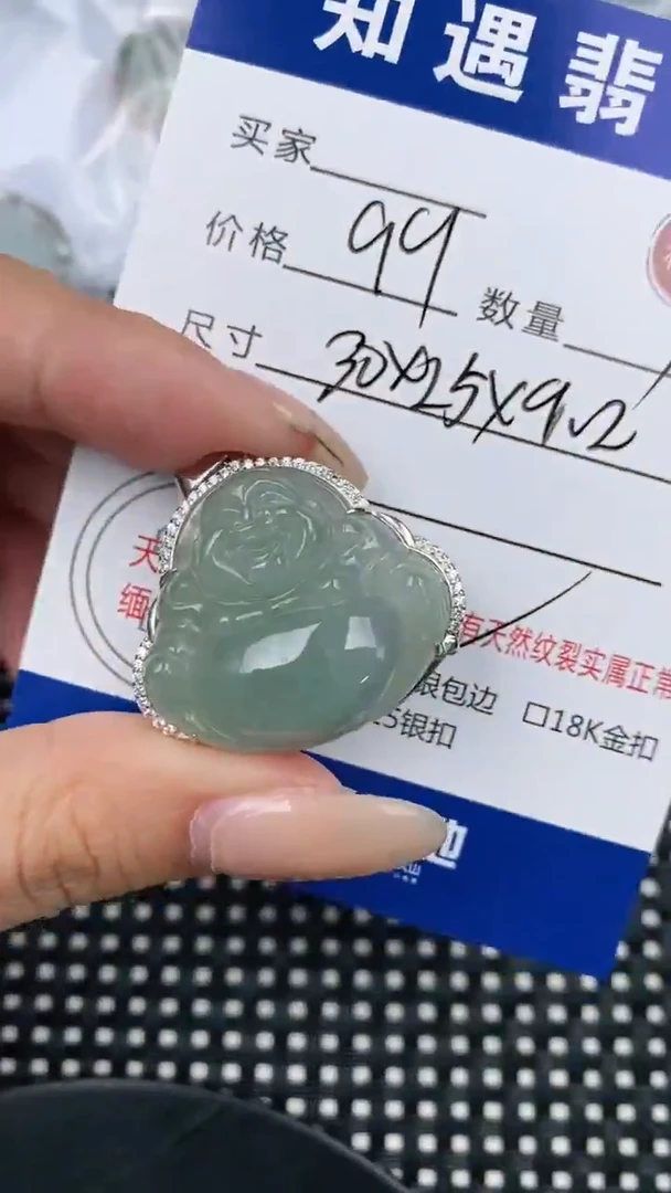 翡翠银S925镶嵌颈饰挂件