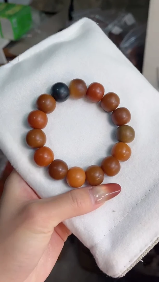 手串菩提根/象牙果y24干磨苹果落地果13*15mm手串