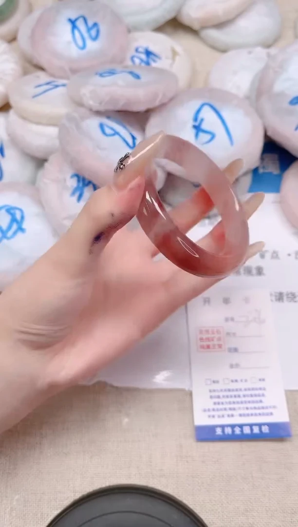 未镶嵌手镯石英质玉204-56桃
