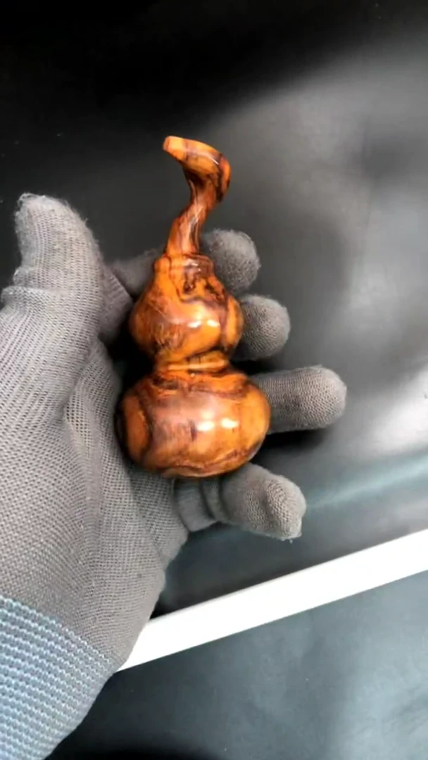 黄花梨/降香黄檀把件海黄野油龙头葫芦把件