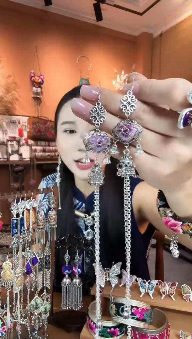 刺绣纯手工民族风耳环
