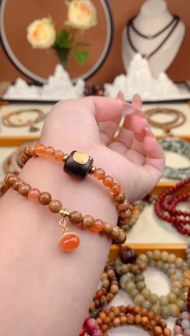 【闪购商品】库克手串未镶嵌孤品8 库克南红吊坠款