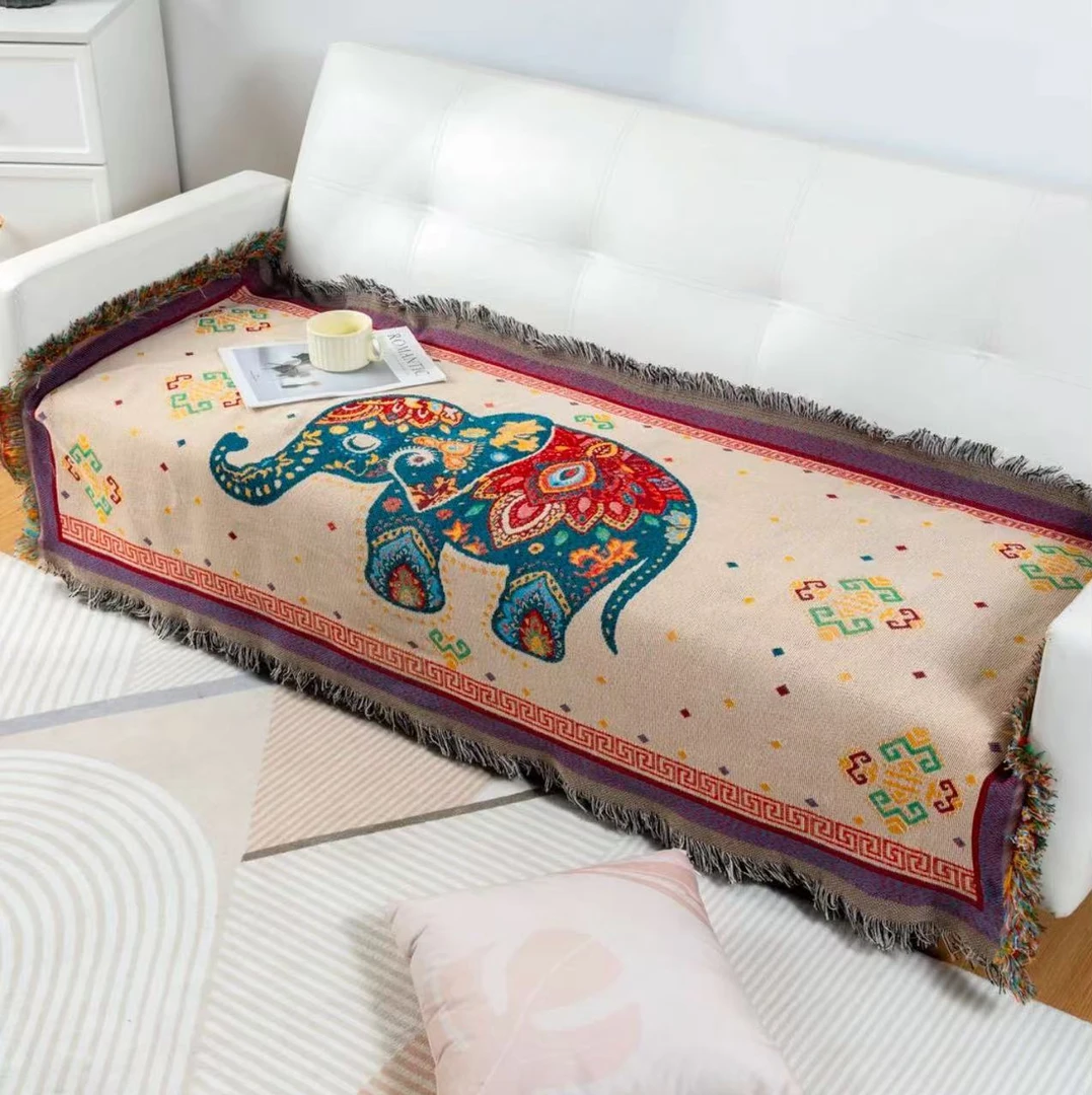 [吉象如意90*330±]沙发巾四季通用