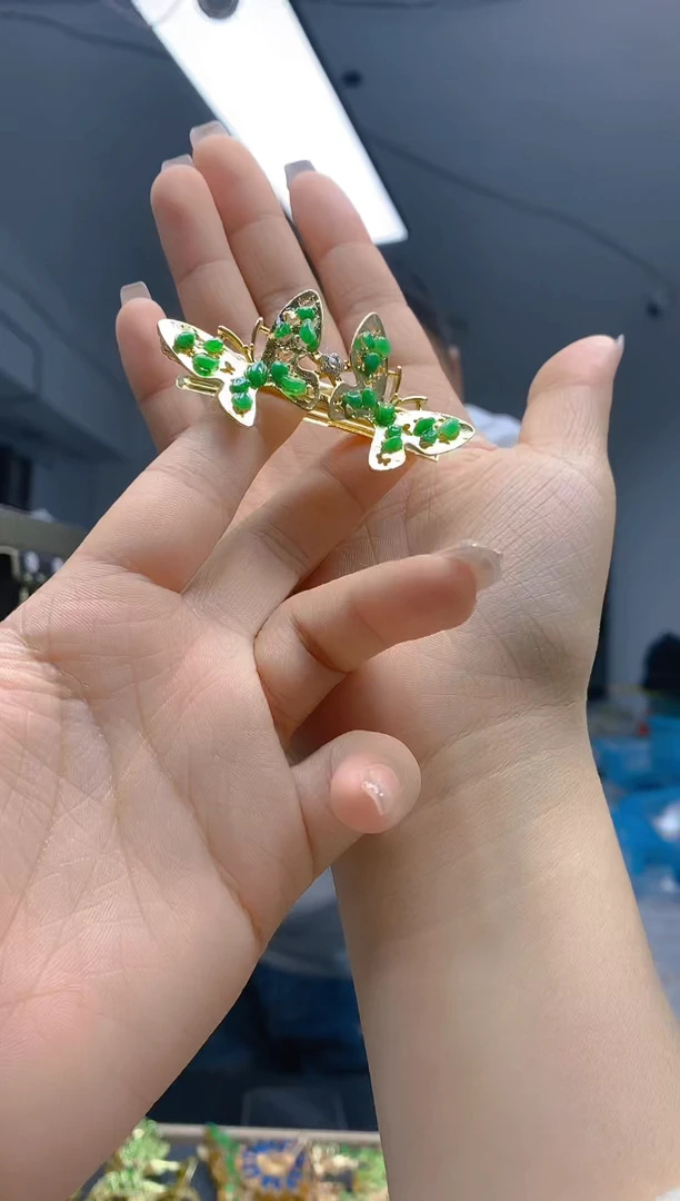 【闪购商品】翡翠耳饰合金76翡翠发簪