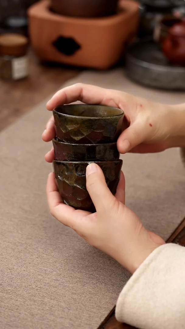 茶壶紫砂锤纹杯