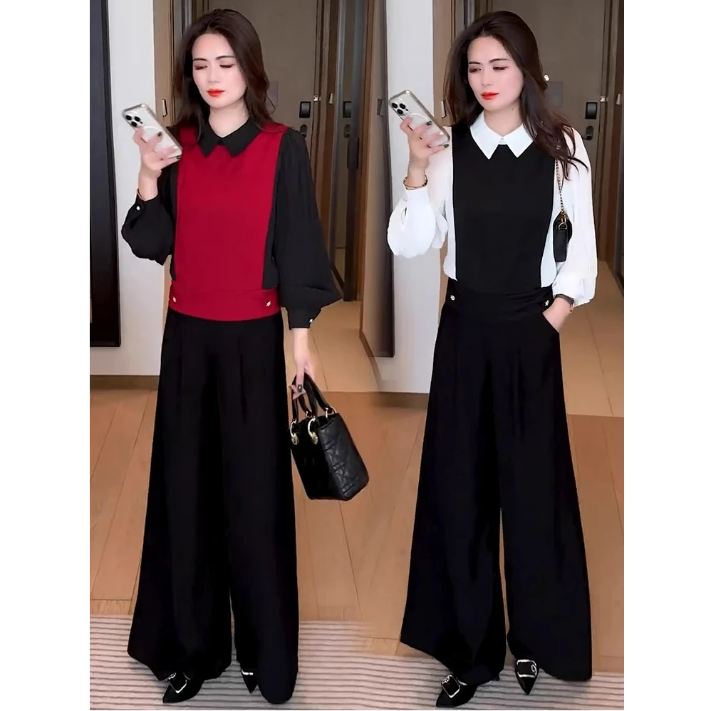 衬衫早春装2025年新款时尚减龄小衫洋气春秋显瘦女装假两件套上衣