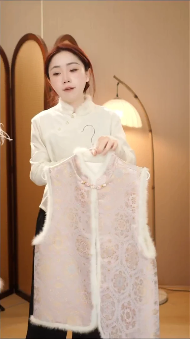 冰淇淋宝相夹棉马甲