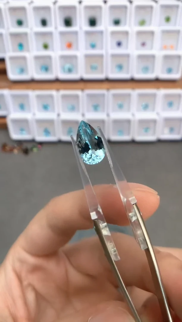 未镶嵌裸石定制海蓝宝石3.02ct