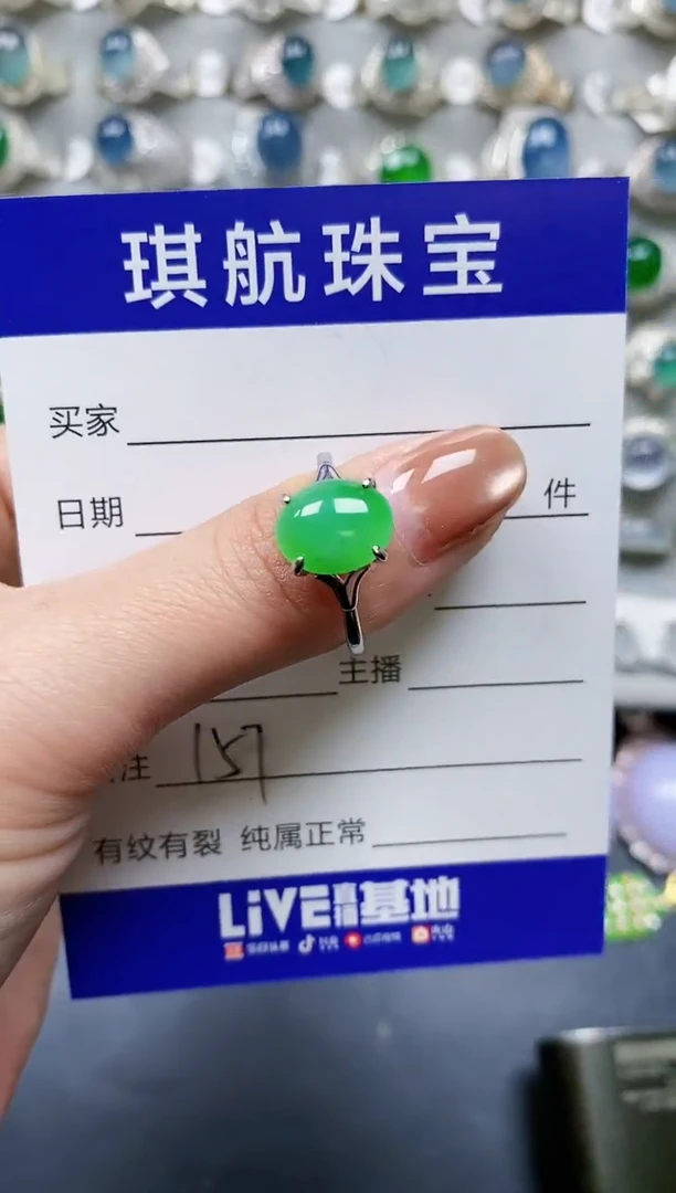 【闪购商品】翡翠戒指银S925镶嵌0157