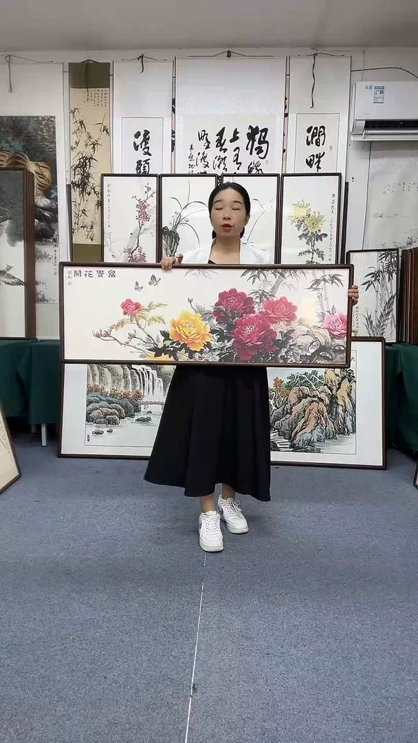 国画42*122实木画框京东包邮手绘