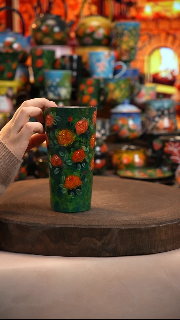 油画  釉下彩   杯子