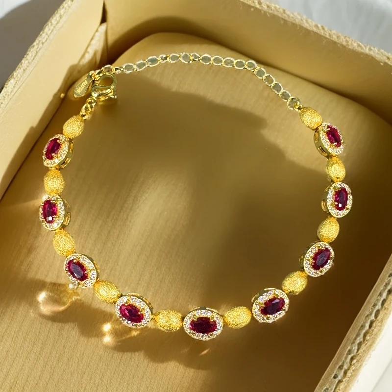 红宝石红宝石【高端定制】高贵奢藏级红色手链516