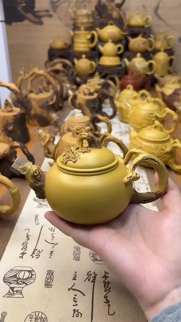 茶壶紫砂仿木手把西施壶
