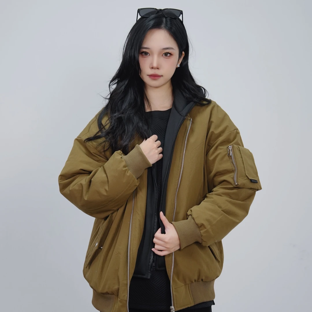 U11studios大码男装冬季假两件羽绒服白鸭绒宽松连帽款休闲保暖