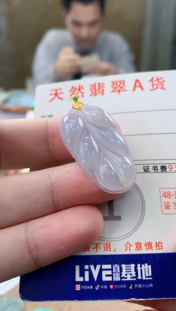 颈饰18K金镶嵌翡翠天然A货翡翠挂件