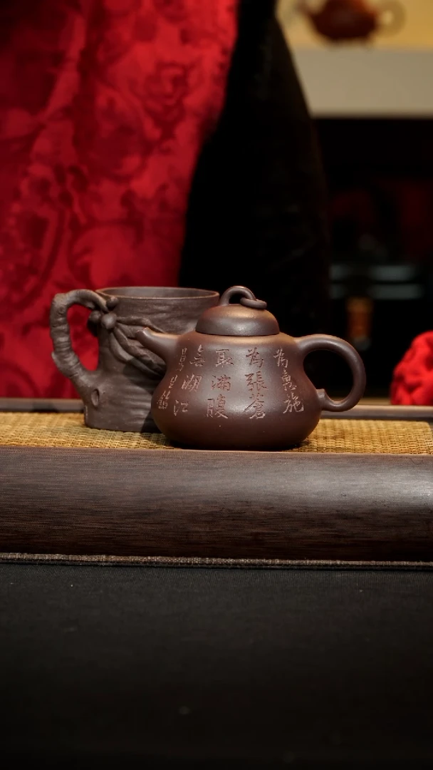 【闪购商品】紫砂茶壶曼生葫芦加桃杯