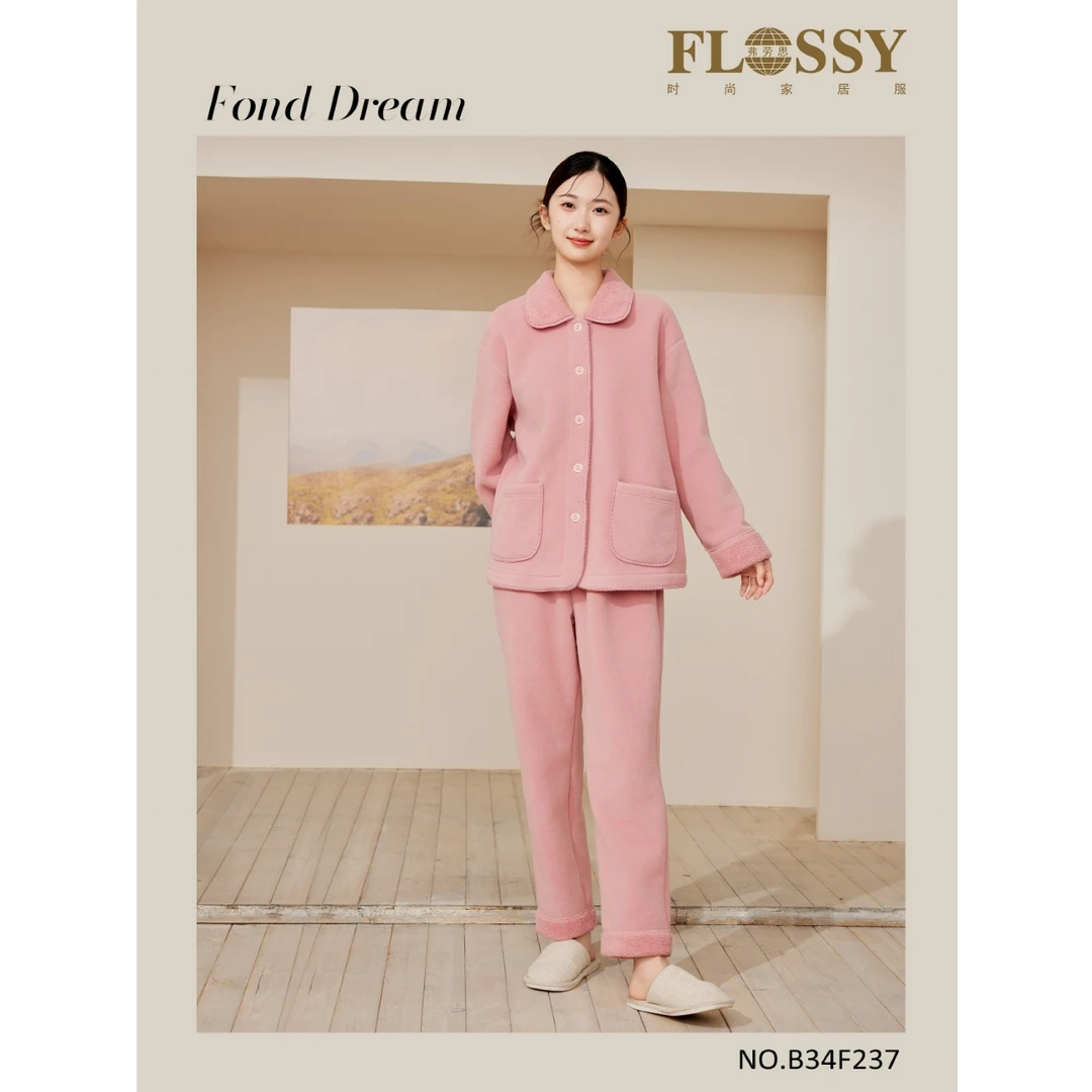 弗劳思女士复合绒家居服套装34F237