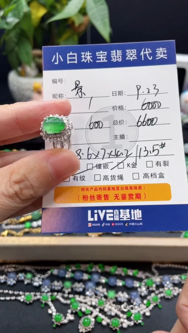 吊坠(不含链)18K金镶嵌翡翠景*戒指