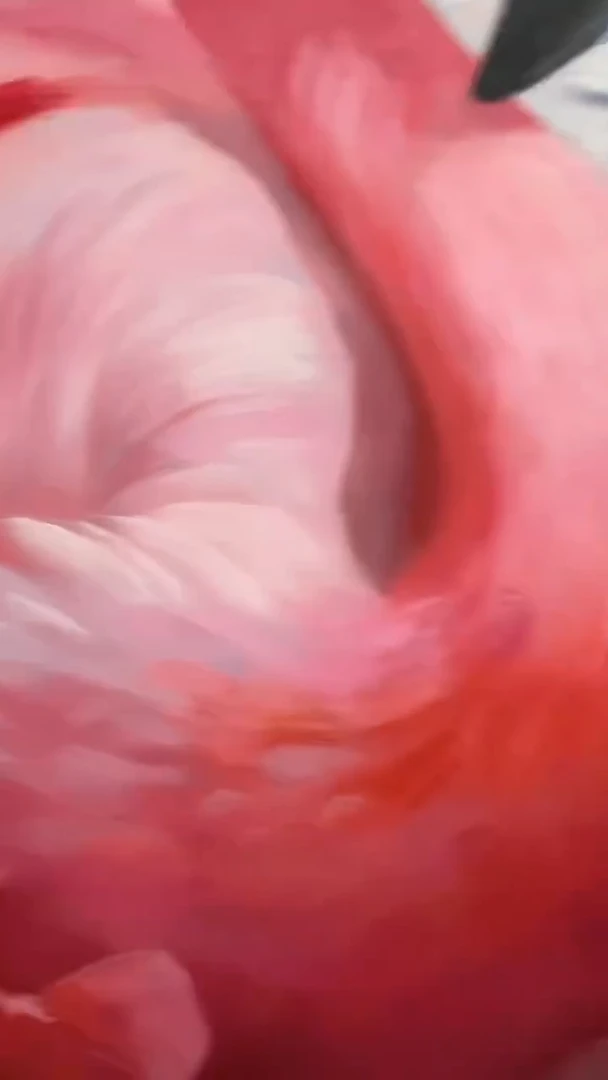 油画陶宗健-100*100-油画作品-火烈鸟