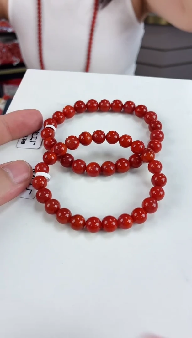 未镶嵌瓦西锦红手串8+南红玛瑙（多样式发其一）