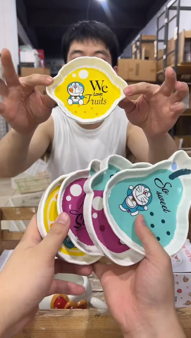 瓷片叮当猫水果盘5件套