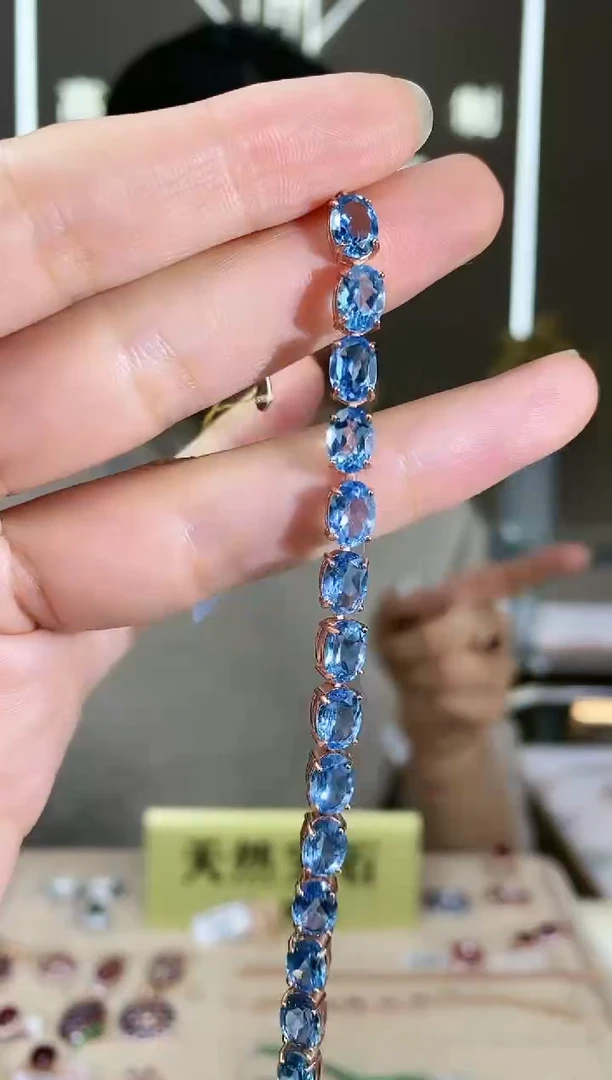 【闪购商品】托帕石手链银S925镶嵌手链