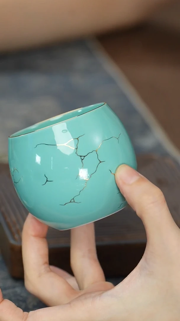 【绿松石金络龙蛋杯】【12西泠礼盒】