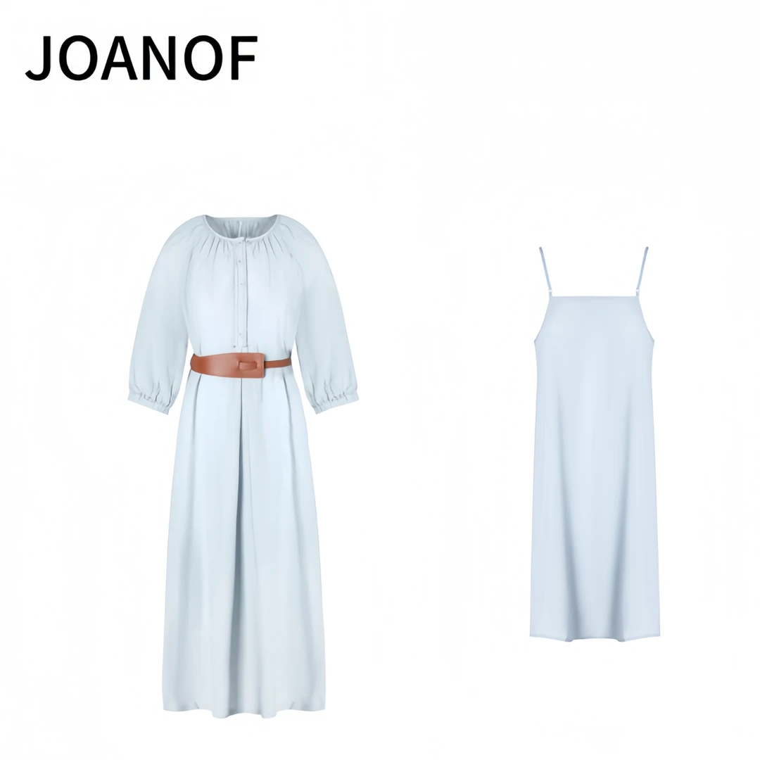 【伊伊子专属】JOANOF设计感度假风宽松连衣裙女Z2504072-K