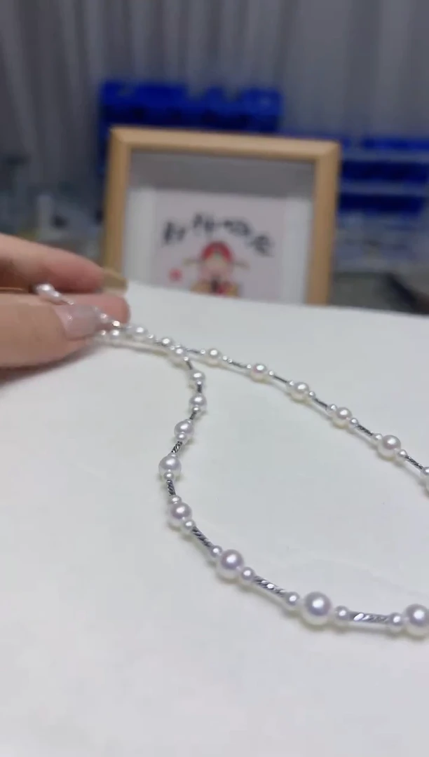 银S925镶嵌项链淡水珍珠147