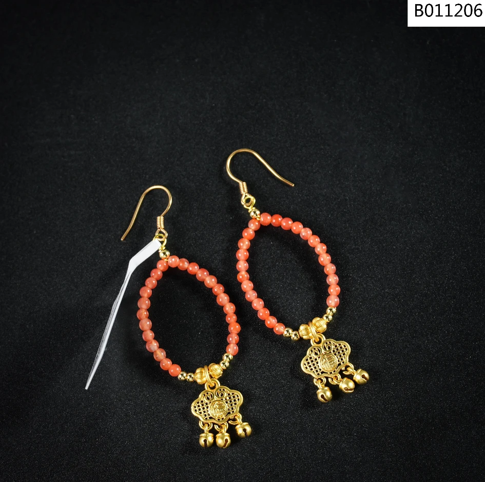 【老掌柜讲珠宝】南红耳环 B011206