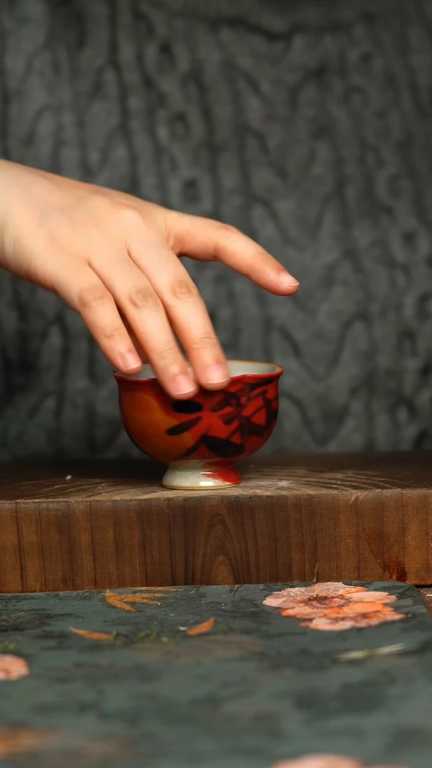 杯釉下彩手工手绘同款陶器