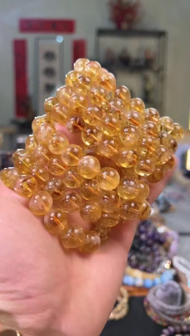 【闪购商品】黄晶手串未镶嵌12.5mm黄塔晶手串（多样性发其一）