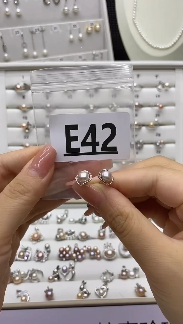 银S925镶嵌珠宝奇石淡水珍珠a****意E42