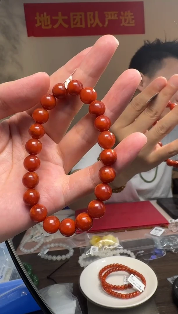 未镶嵌手串南红玛瑙约9mm南红圆珠单圈手串