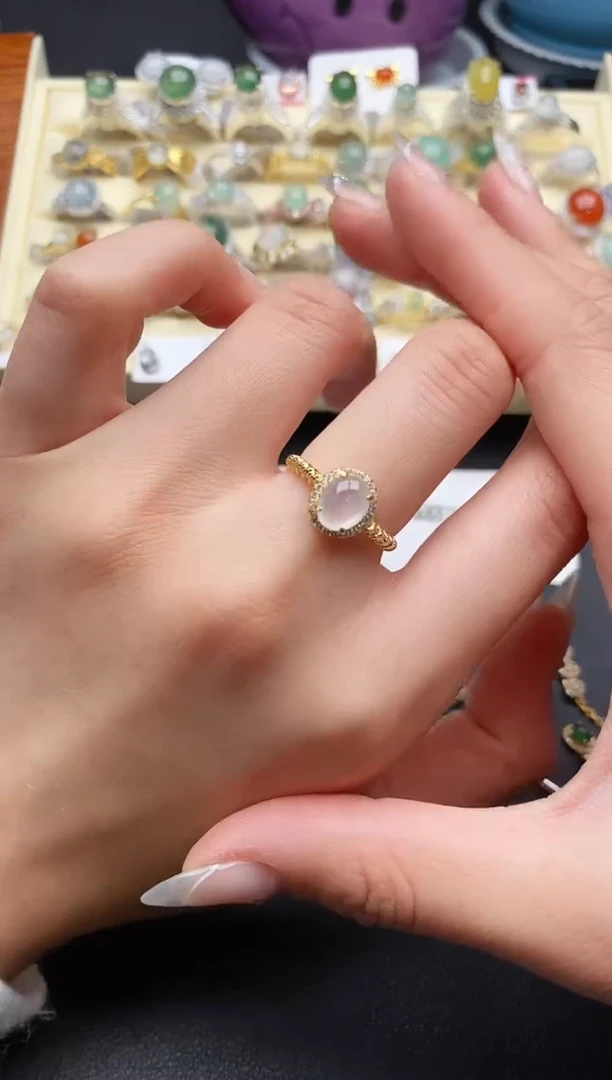 【闪购商品】翡翠戒指银S925镶嵌33333333+3