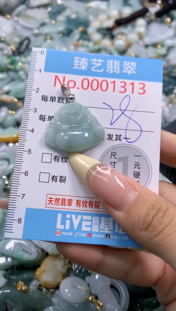 翡翠未镶嵌颈饰含绳0001313