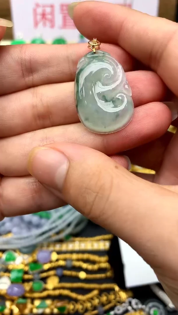 翡翠18K金镶嵌颈饰71-中国好珍宝