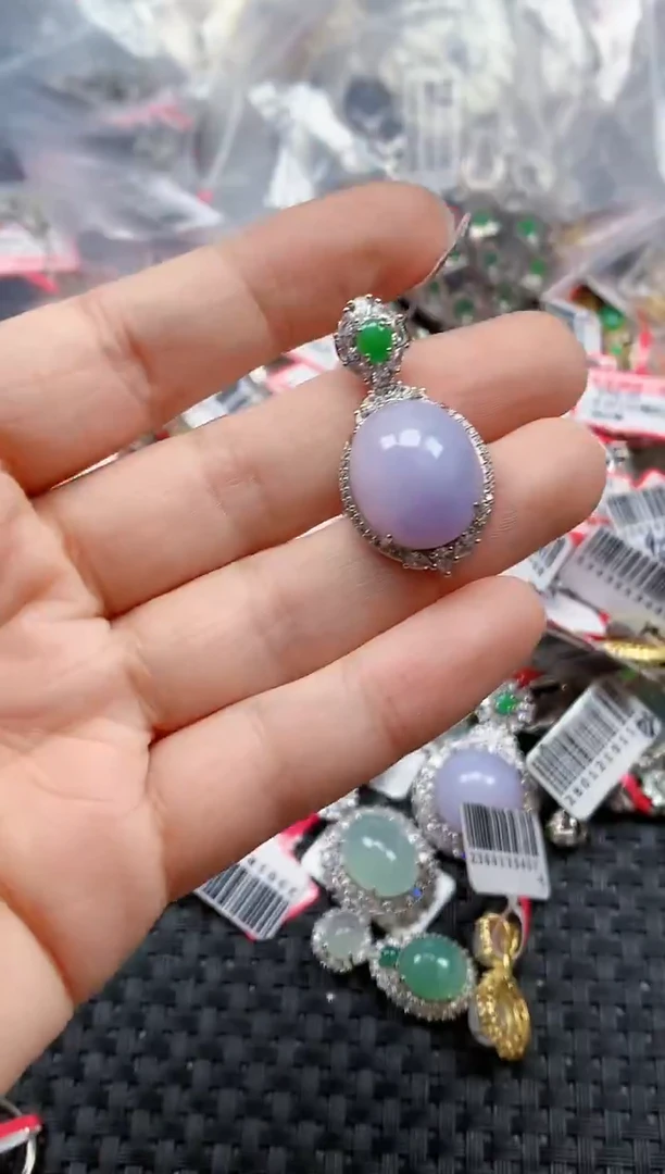 银S925镶嵌戒指翡翠天然A货缅甸翡翠