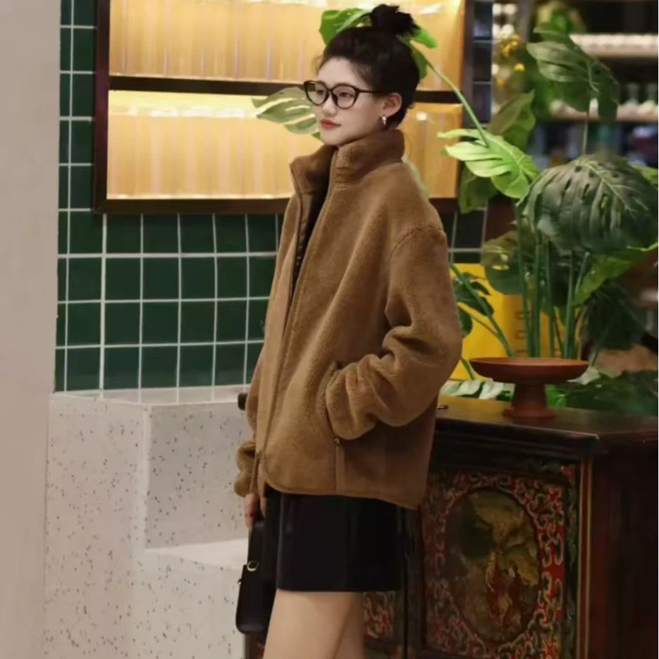 GIRDEAR/哥弟140043  新款女士秋冬休闲时尚显瘦百搭立领外套