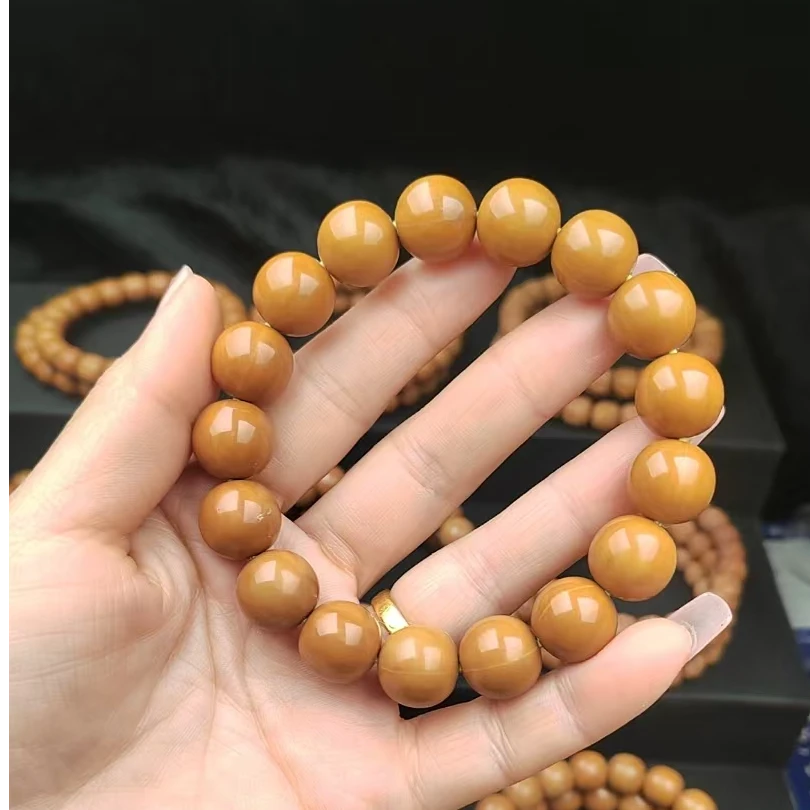 【王大帅】微瑕龙炎正圆光珠猴头手串