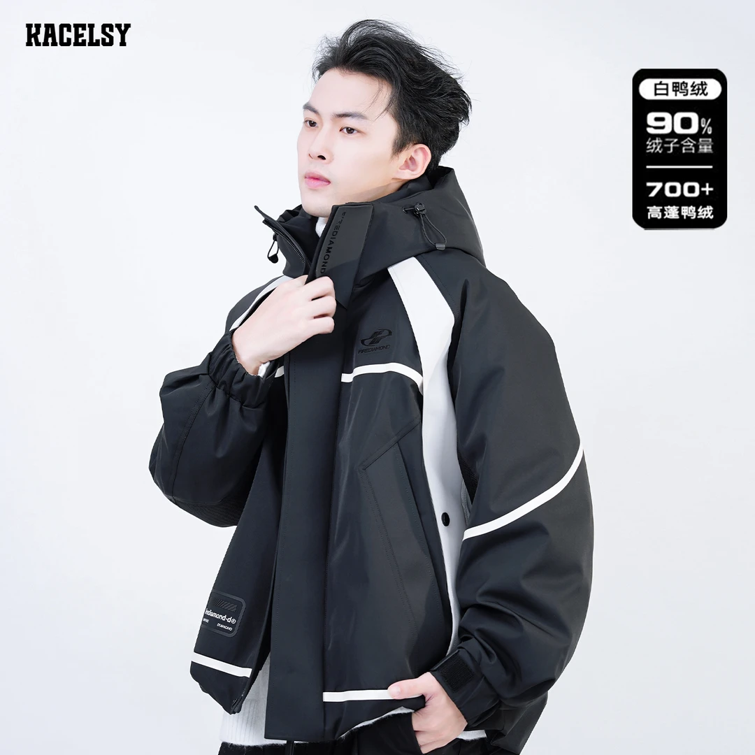 2025冬季新款工装羽绒服男士短款连帽加厚面包服学生防寒情侣外套