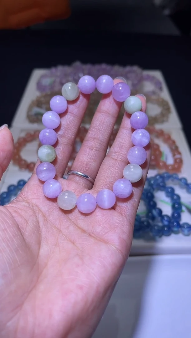 未镶嵌锂辉石手串J006-10mm彩锂辉单圈-多样性发其一