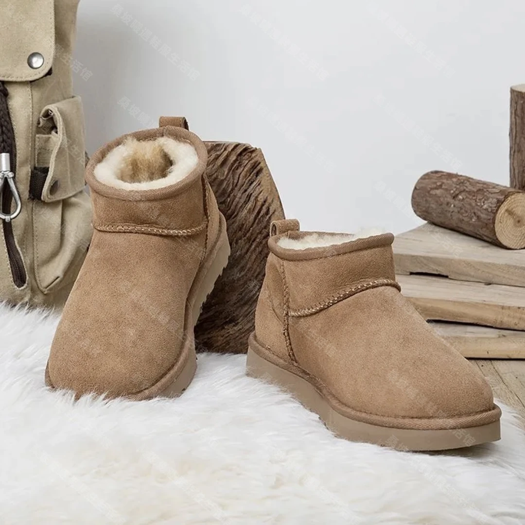 【皮毛一体】桑坡村雪地靴周冬雨薄底2cm保暖搭子短款冬季加厚