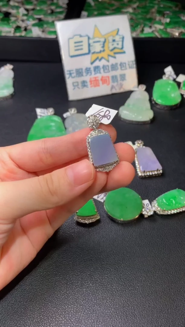 颈饰银S925镶嵌翡翠翠