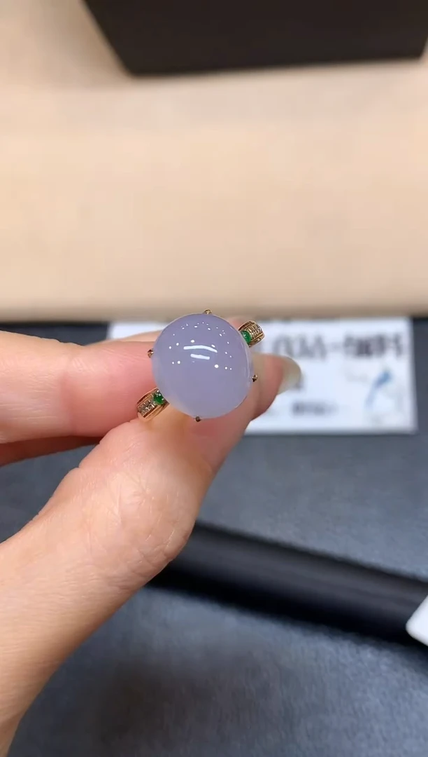 18K金镶嵌戒指翡翠8【无服务费