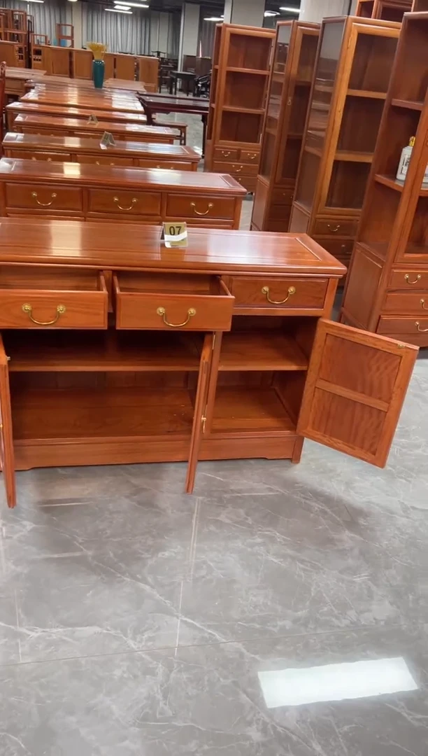 花梨木类储物柜三抽三门餐边柜